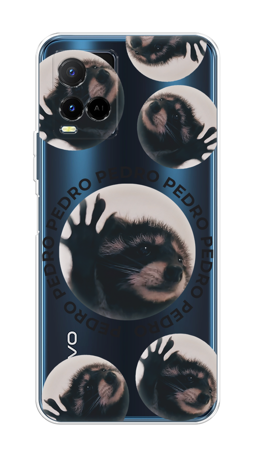

Чехол на Vivo Y21e "Pedro енот", Черный;бежевый;прозрачный, 266350-1