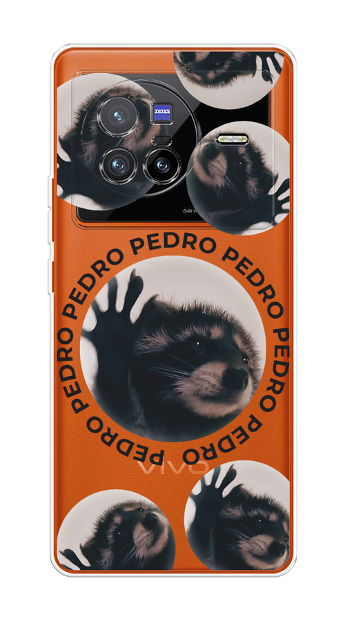 

Чехол на Vivo X80 "Pedro енот", Черный;бежевый;прозрачный, 266550-1