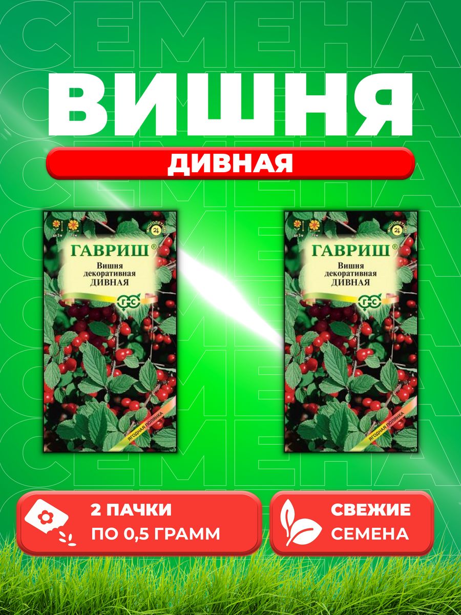

Семена Вишня Дивная войлочная 0,5 г2уп