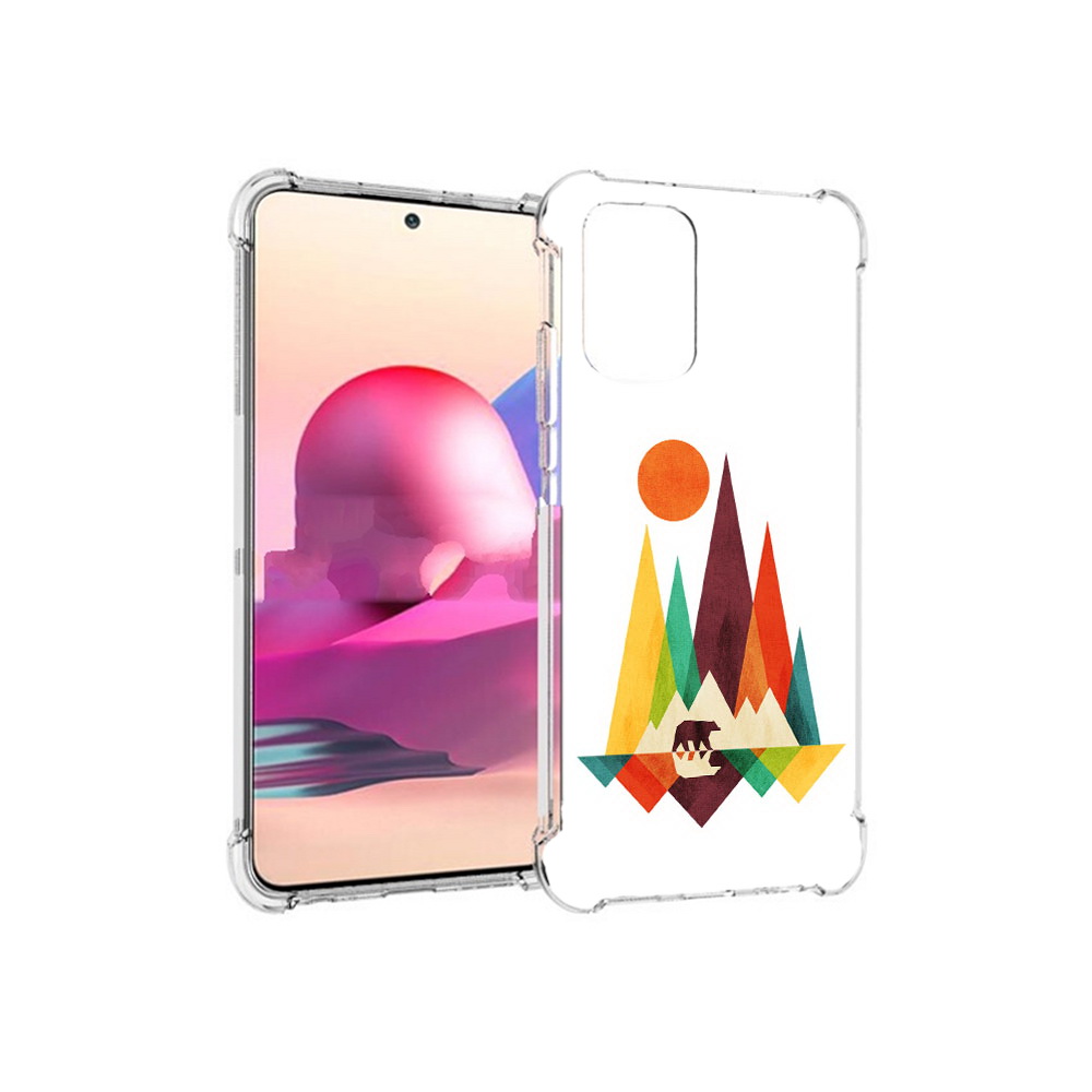 

Чехол MyPads Tocco для Xiaomi Redmi Note 10S нарисованные горы с медведем, Прозрачный, Tocco