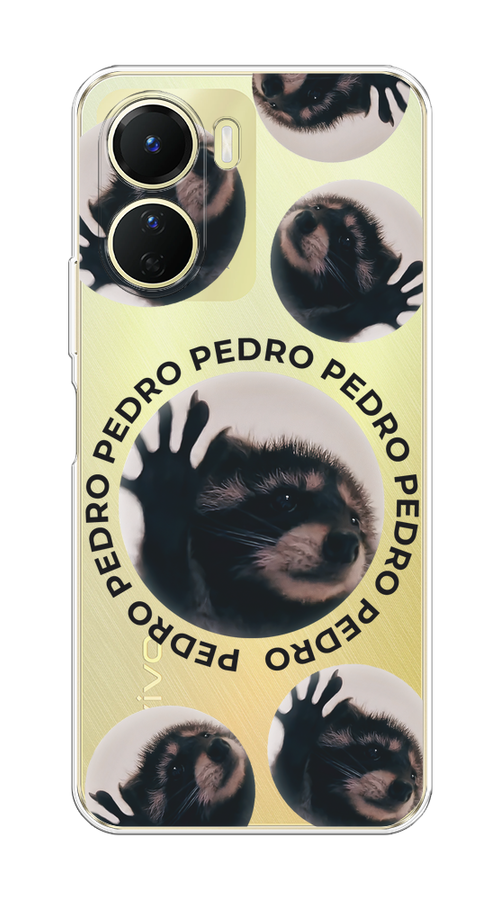 

Чехол на Vivo Y16 "Pedro енот", Черный;бежевый;прозрачный, 267850-1