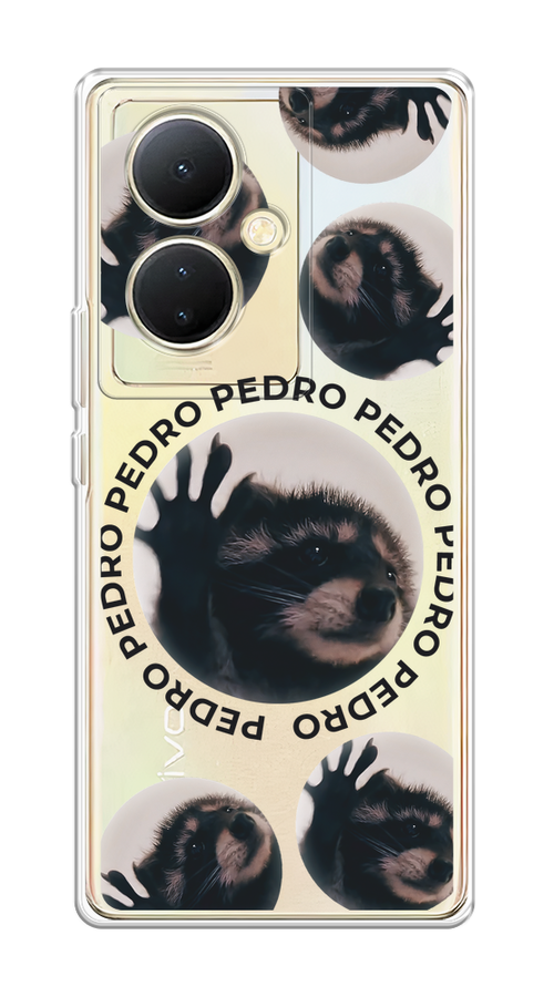 

Чехол на Vivo Y78 5G (global)/V29 Lite "Pedro енот", Черный;бежевый;прозрачный, 268850-1