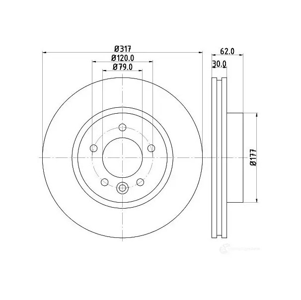 

Тормозной диск HELLA PAGID/BEHR 8DD355118641