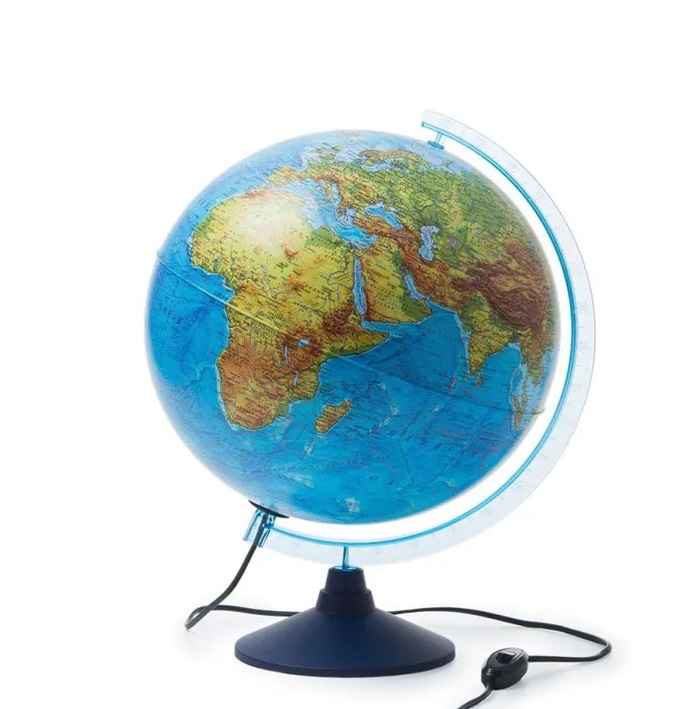Globen Интерактивный глобус Земли физико-политический, 32 см., с LED-подсветкой + VR очки globen глобус физико политический рельефный 25 см с подсветкой