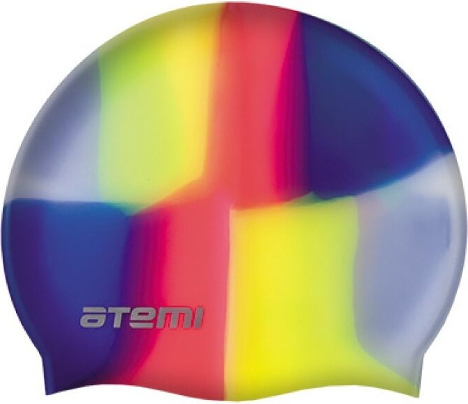 Шапочка для плавания ATEMI детская (до 56 см.), мультиколор, силикон MC404