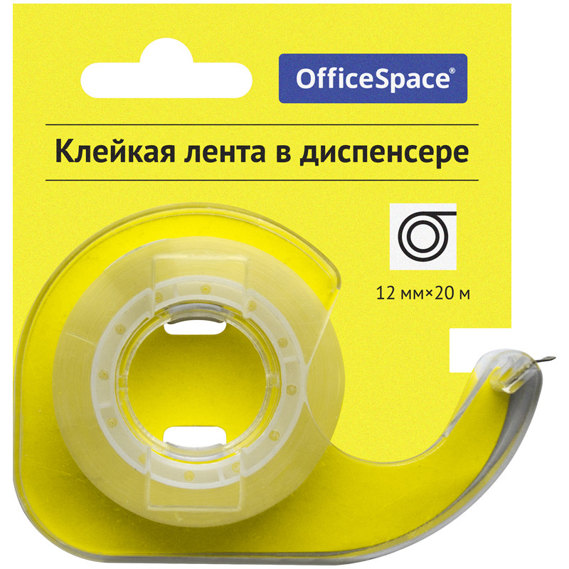 

Клейкая лента в пластиковом диспенсере, 12 мм, 20 метров (прозрачная), Прозрачный