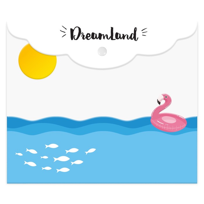 

Папка-конверт на кнопке "Dreamland. Фламинго", А5, 180 мкм
