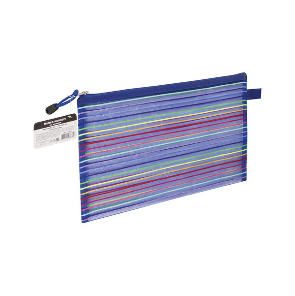 

Папка-конверт на молнии "Stripes", B5+, 310х220 мм, сетчатая ткань, Разноцветный
