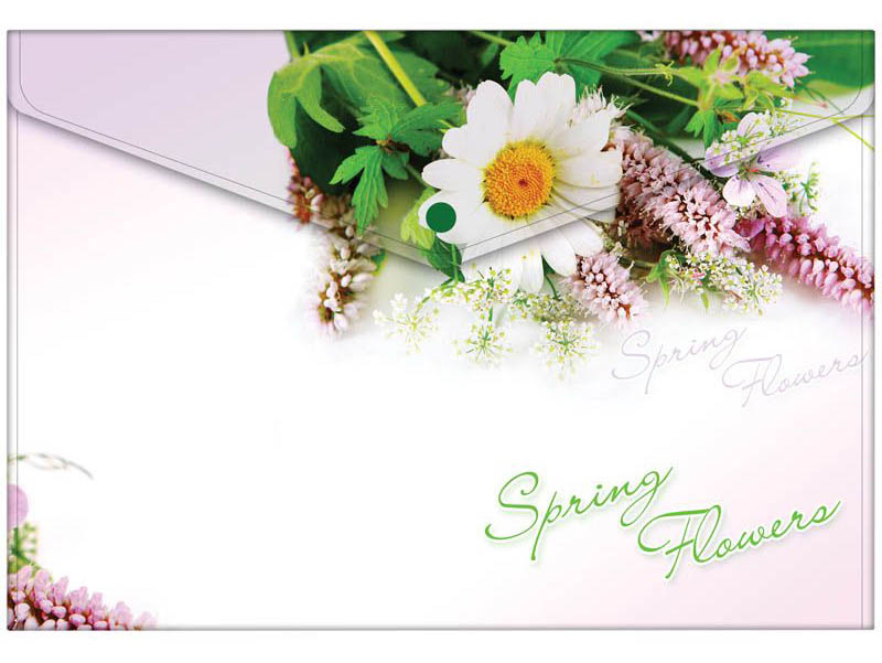 

Папка-конверт на кнопке "Spring Flowers", А4