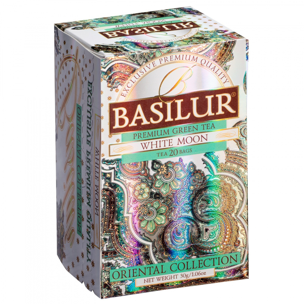 

Чай Basilur White Moon, зеленый с добавками, 25 сашетов