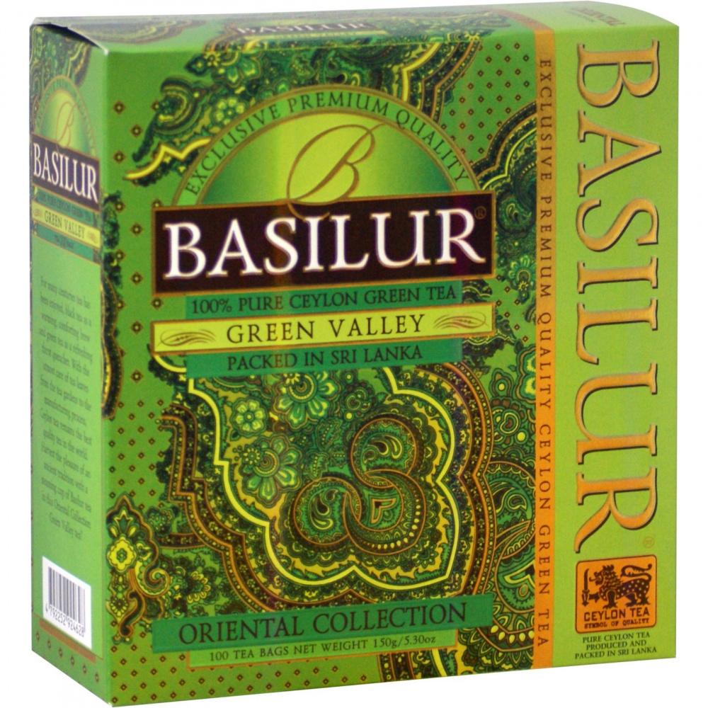 

Чай Basilur Green Valley, зеленый, 100 пакетиков