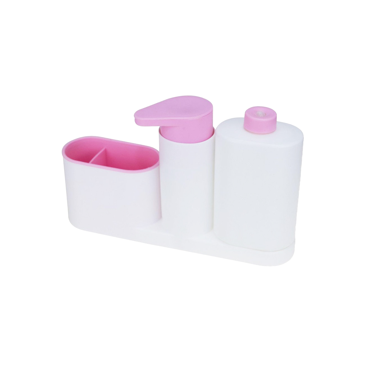 фото Органайзер для ванной blonder home с дозатором розовый, 27,5х6,5х17,5 см, bh-tmb3-02