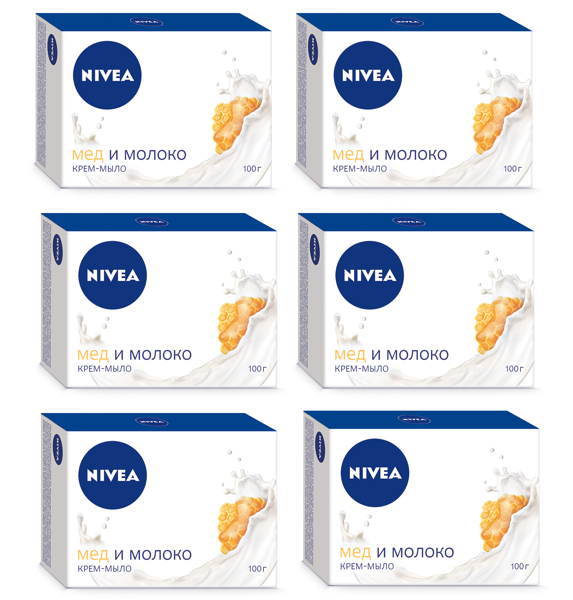 

Крем-мыло NIVEA Молоко и мёд 100г, 6 шт в наборе