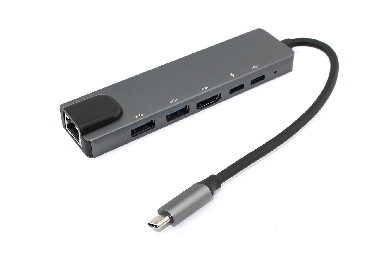 Адаптер Type C на HDMI USB 302 RJ45 Type C2 серый 2395₽