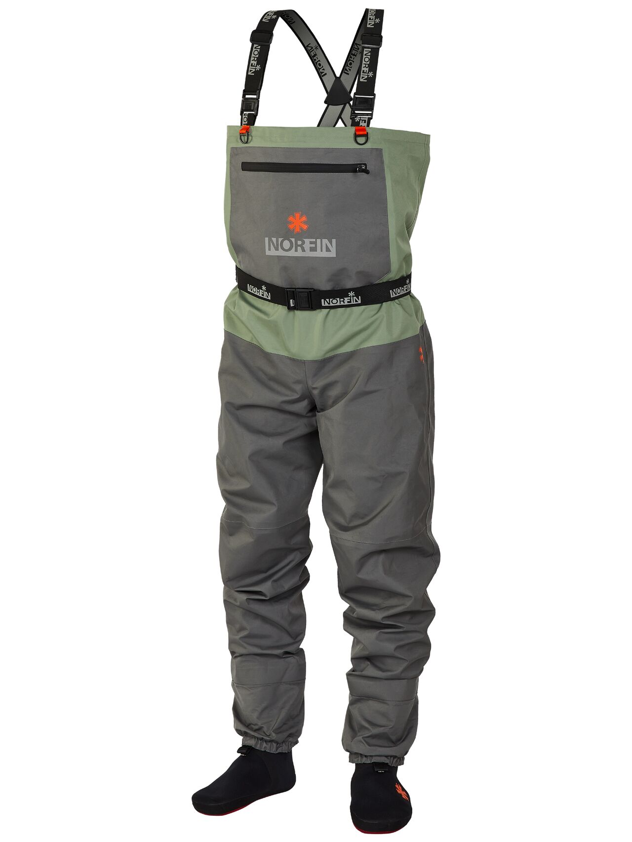 фото Вейдерсы norfin pilot stockingfoot 2, grey/green, xl, 48 ru