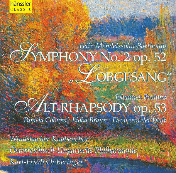 

MENDELSOHN, F. - Symphony Nr 2; Alt-Rhapsody, Windsbacher Knabenchor / Beringer, 2 CD