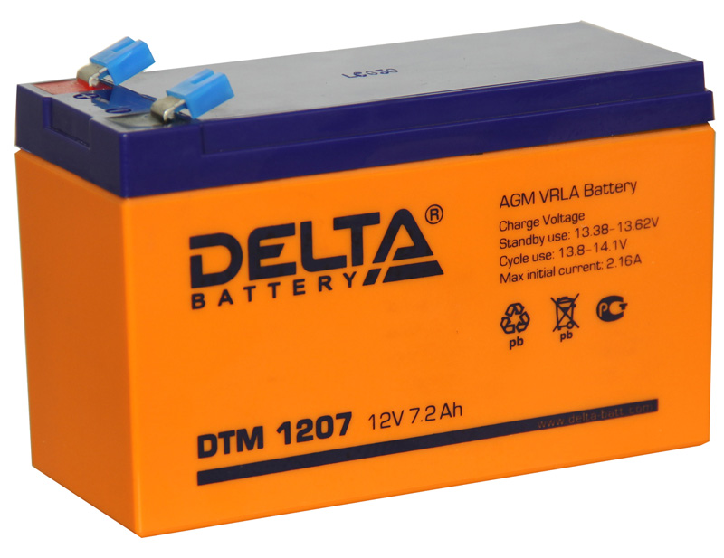 АКБ ИБП 12 В  7,2 А/ч п.п. Delta DTM AGM 151 х 65 х 94