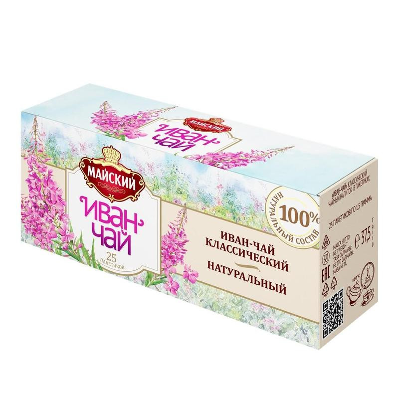

Чай Майский Иван-чай Классический, 25пакx1,5г, (2шт.)