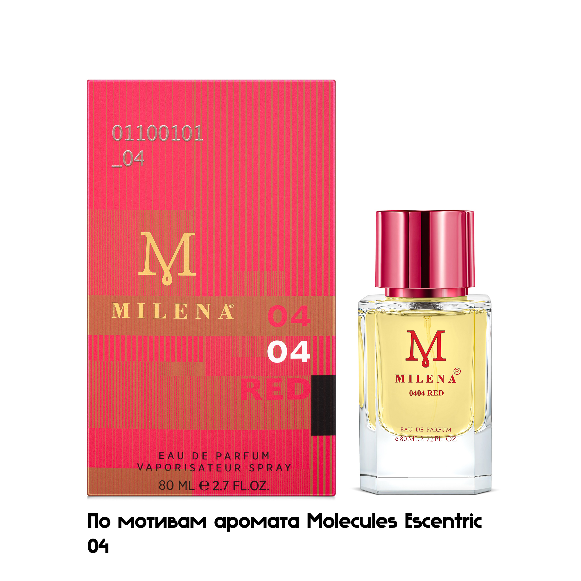 Парфюмерная вода Milena унисекс 0404 red по мотивам Molecules Escentric 80 мл