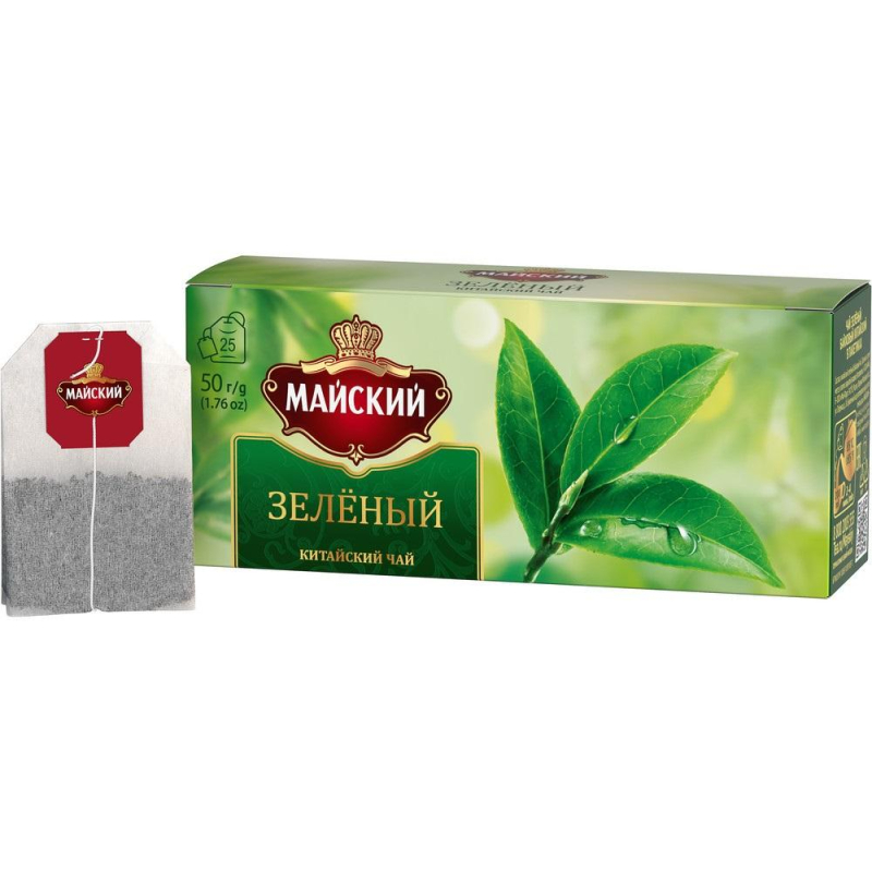 Чай Майский зеленый, 25пакx2г/уп, (2шт.)