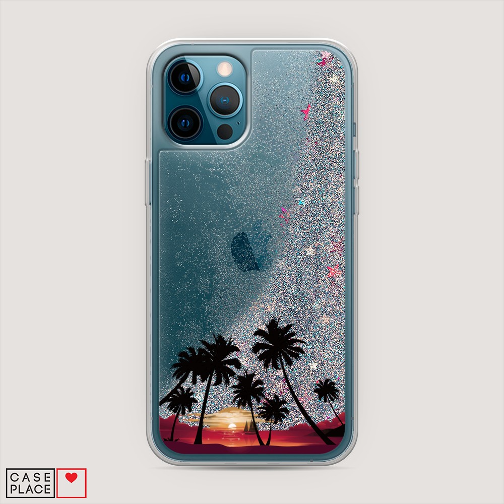 

Чехол Awog на Apple iPhone 12 Pro Max / Айфон 12 Pro Max "Закат и пальмы", Разноцветный, 12791-1
