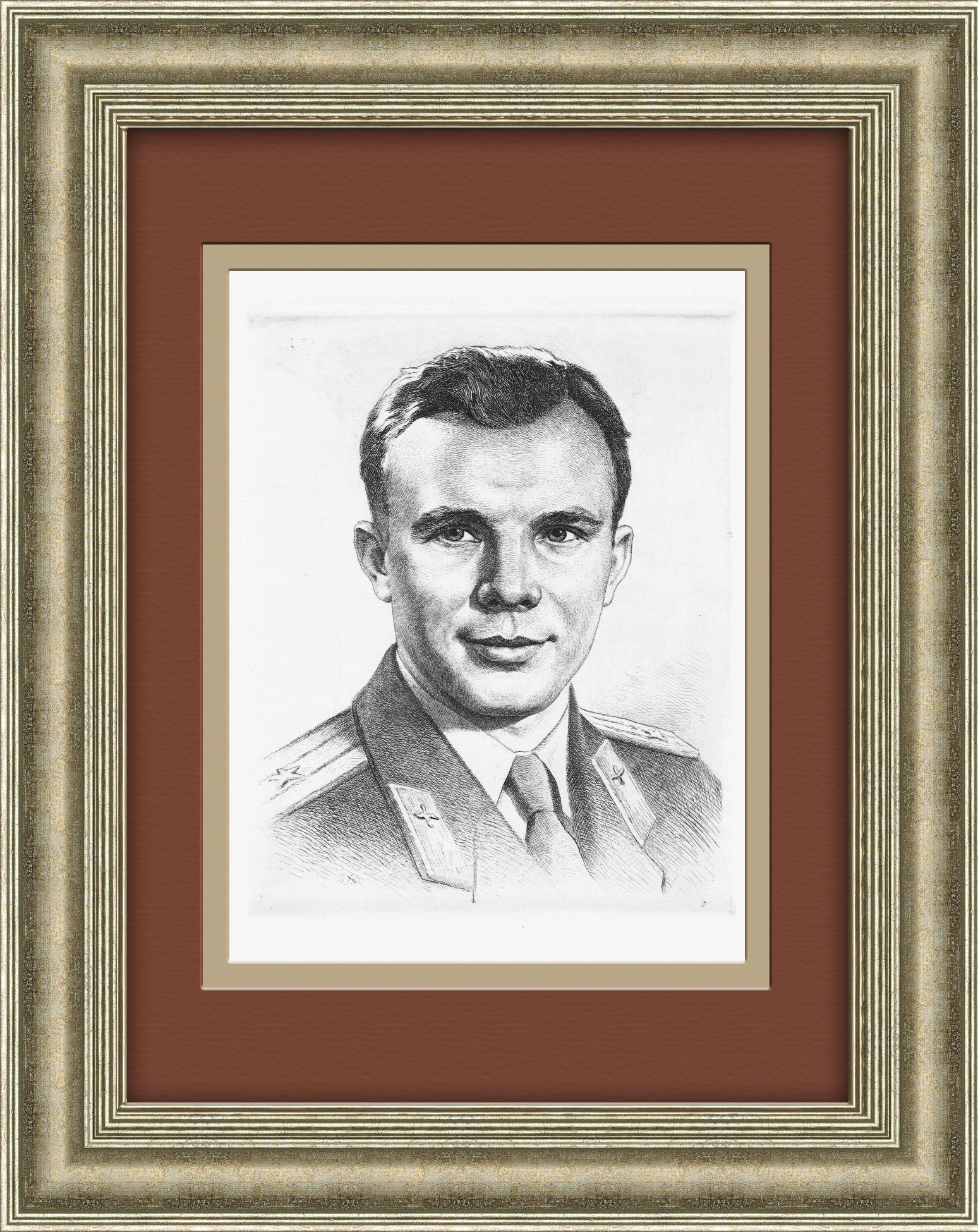 

Юрий Гагарин, авторская гравюра П. Белоусова