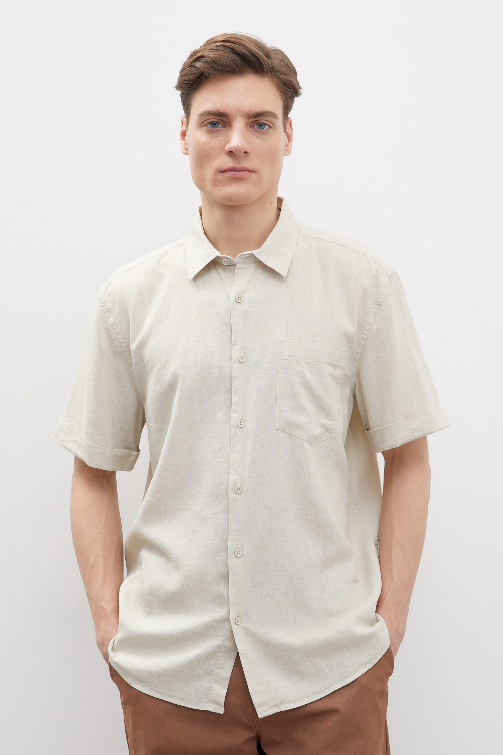 Рубашка мужская Finn Flare FSD21004 белая 2XL