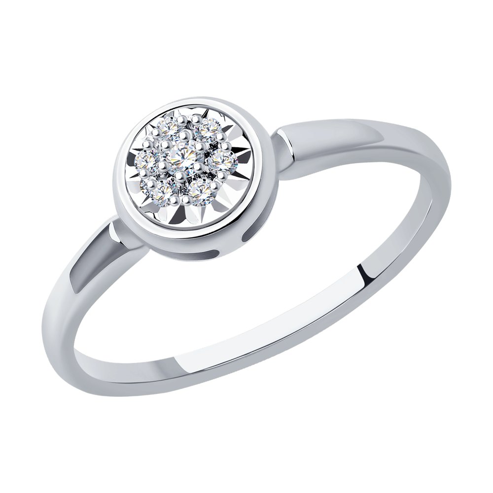 Кольцо из белого золота с бриллиантом р. 16,5 SOKOLOV Diamonds 1012185-3