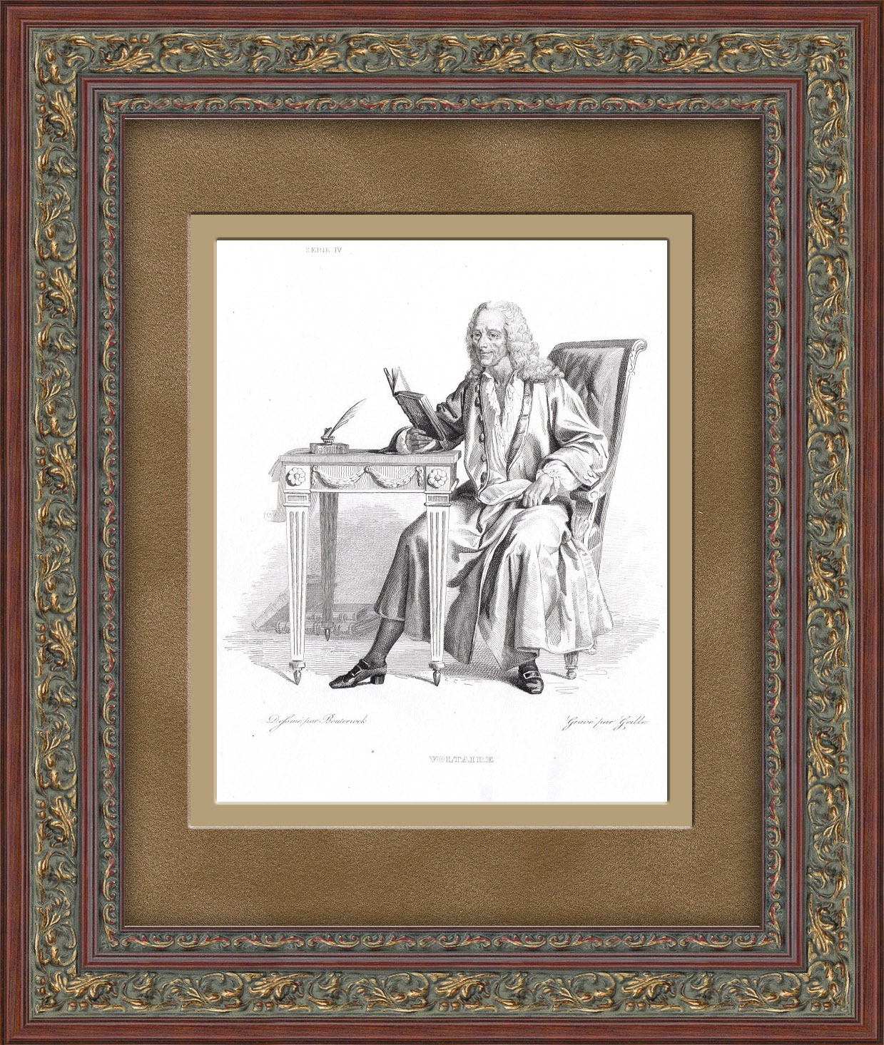 

Вольтер антикварная гравюра 1835 года