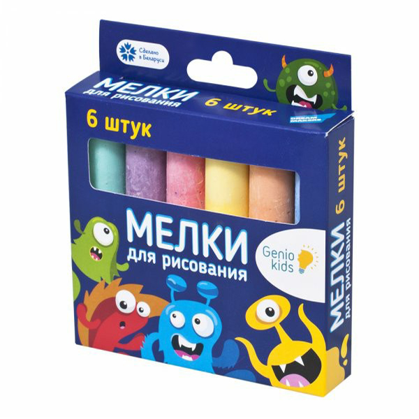 

Мел асфальтовый Genio Kids разноцветный 6 шт