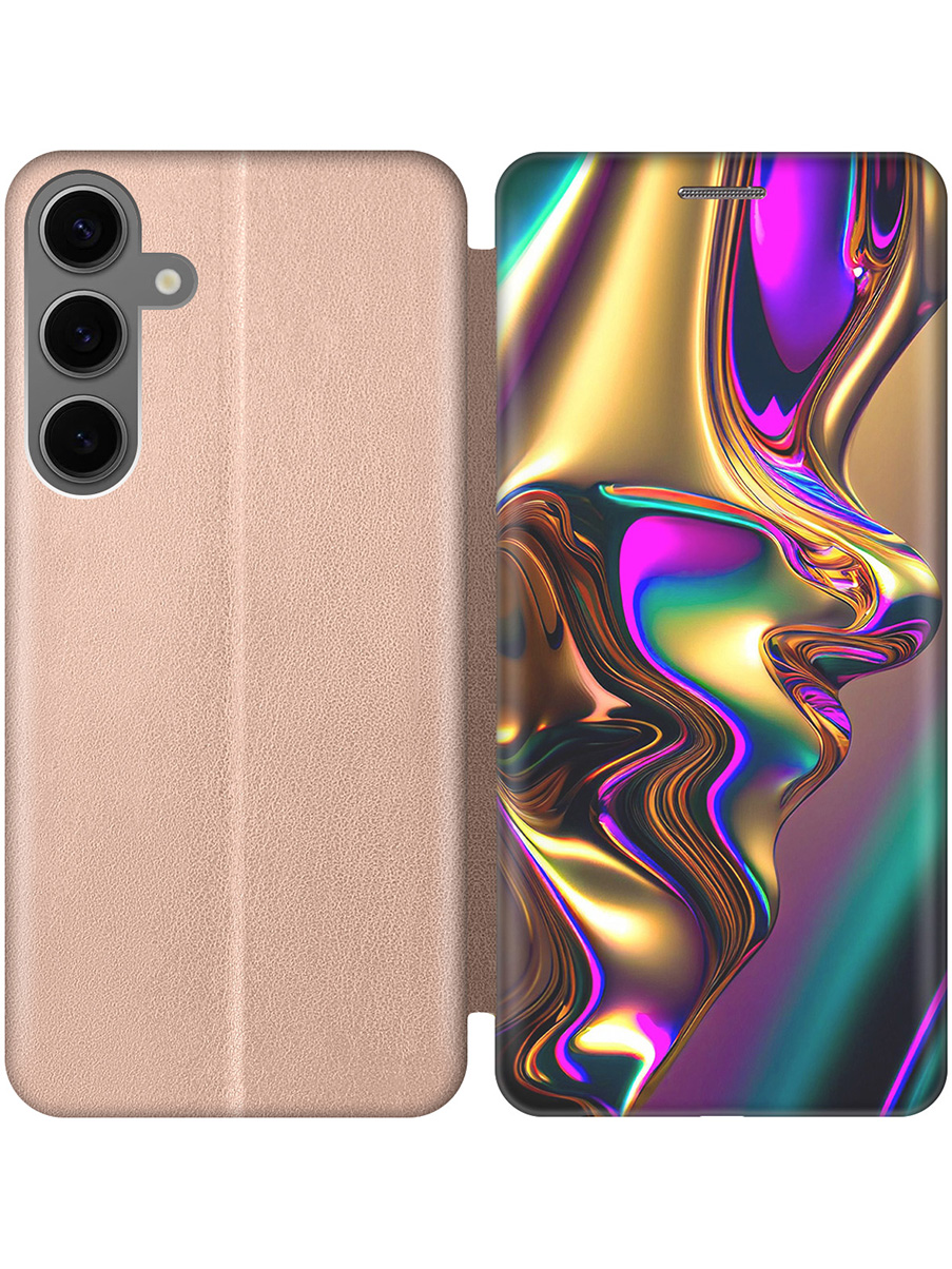 

Чехол-книжка на Samsung Galaxy S24+ с принтом "Золотистая абстракция" золотой, Золотистый;фиолетовый, 779824631