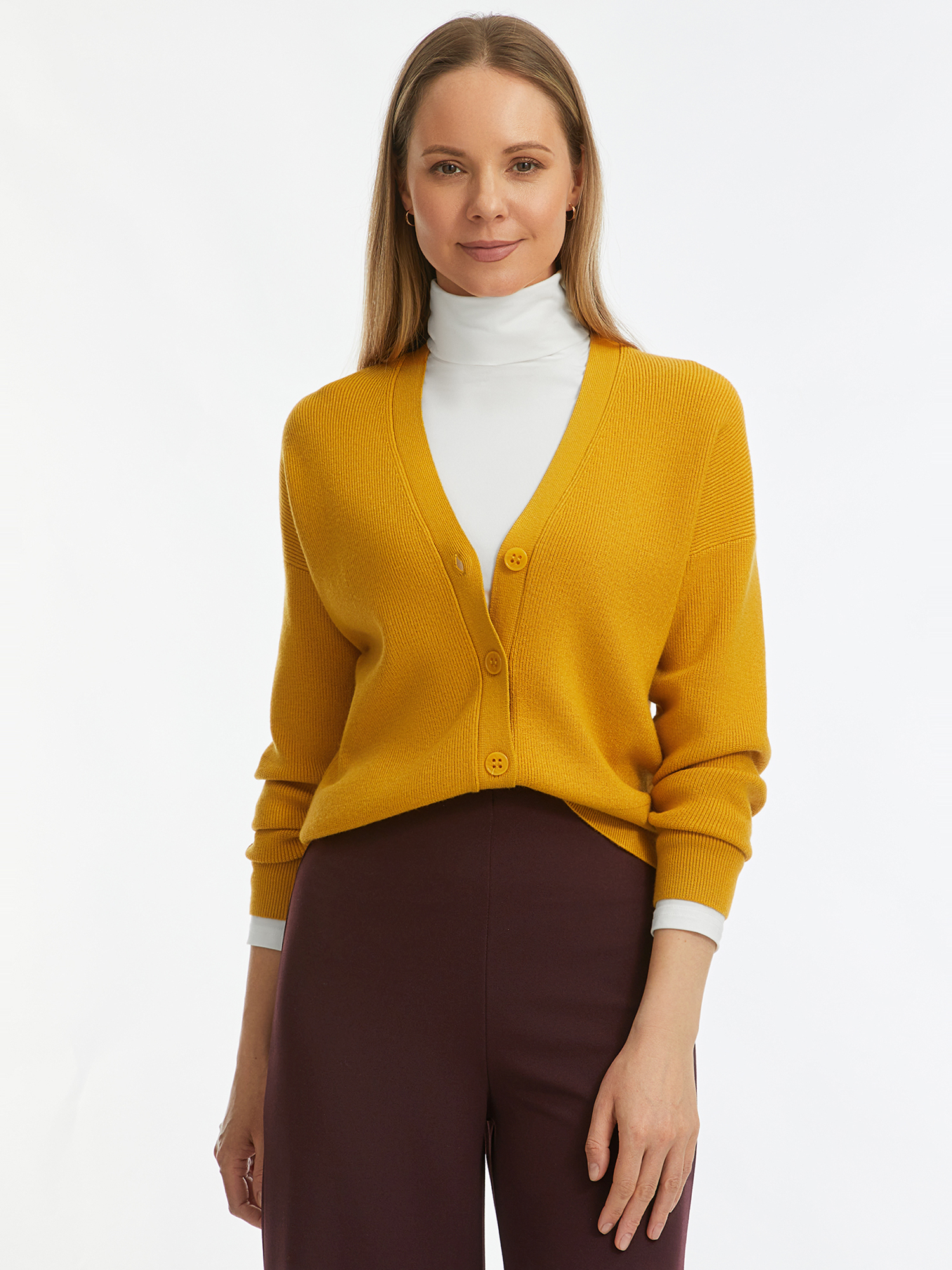 

Кардиган женский oodji 63212609 желтый 2XL, 63212609
