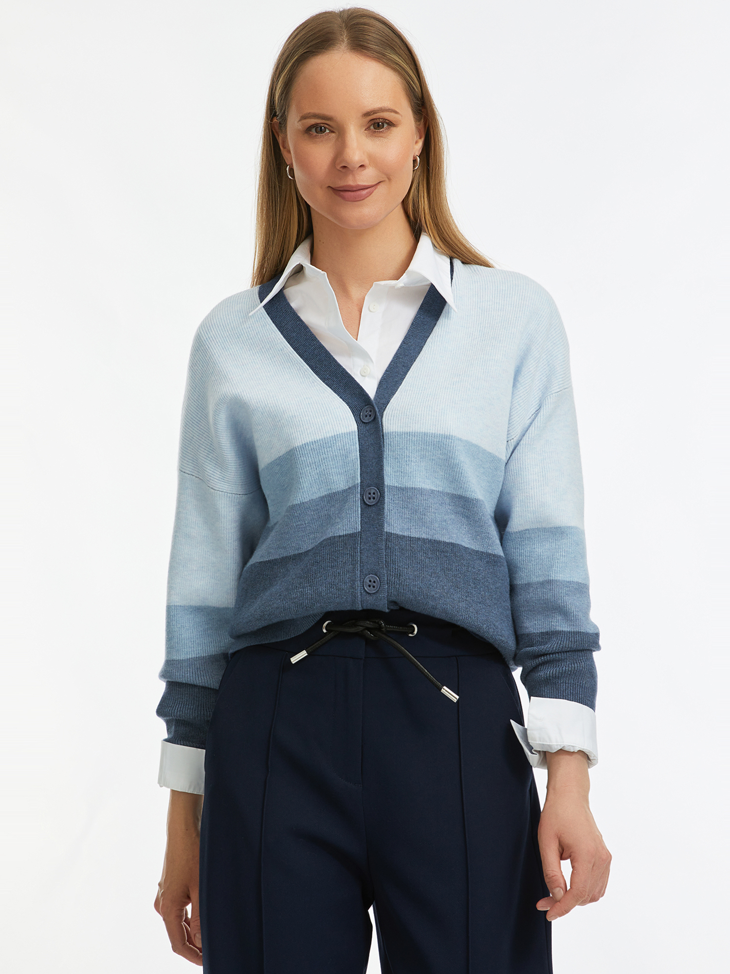 

Кардиган женский oodji 63212609 синий XL, 63212609