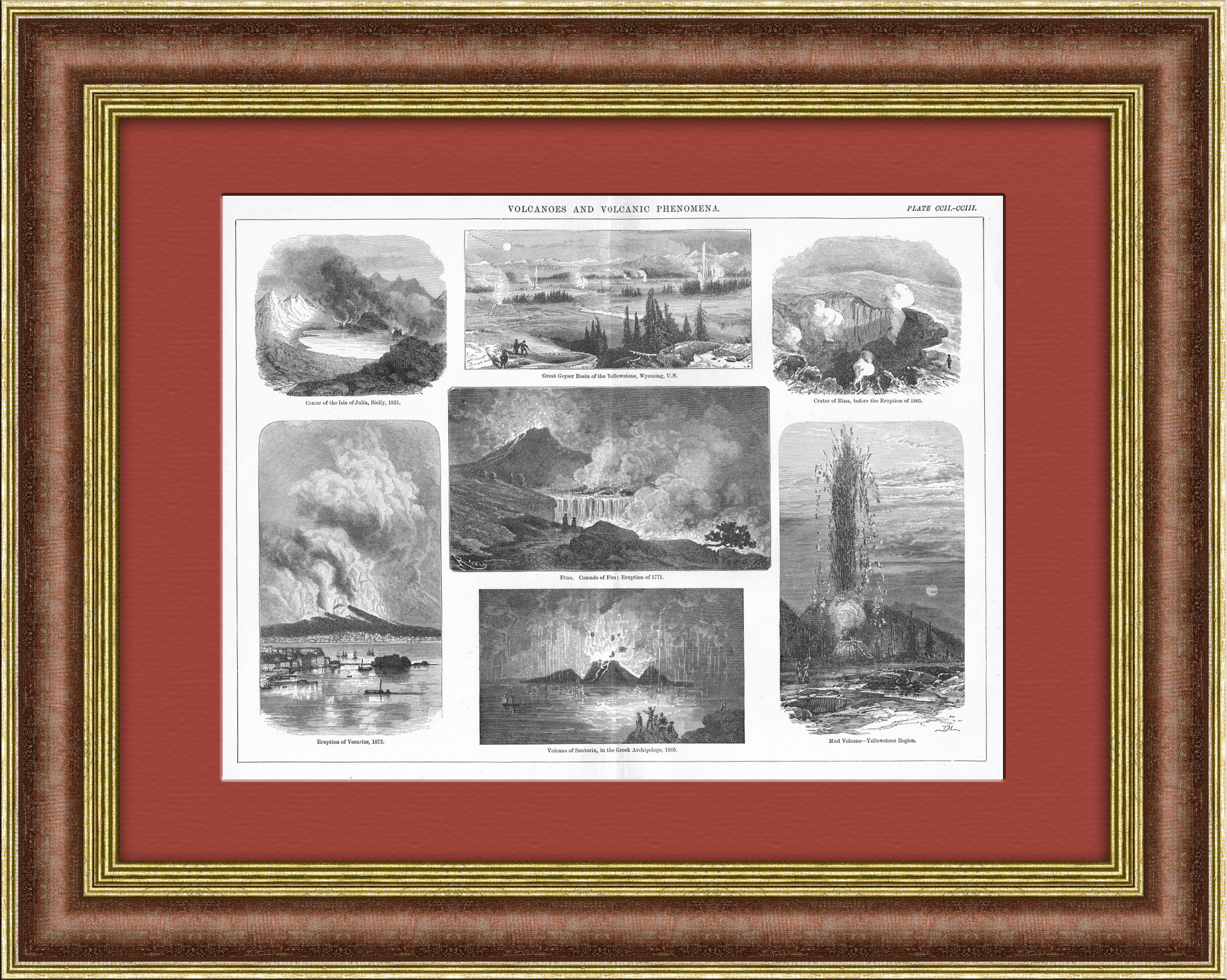 

Вулканы. Антикварная литография 1870-х годов