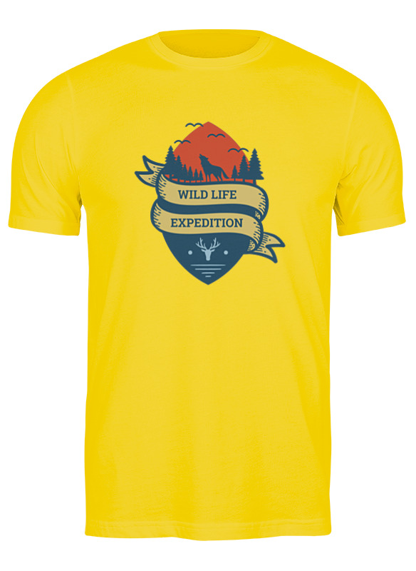 

Футболка мужская Printio Mountains желтая 2XL, Желтый, Mountains