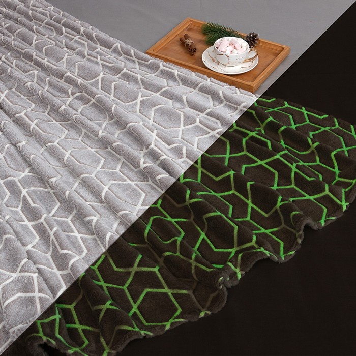 

Этель светящийся в темноте, Геометрия, 180х200 см, 100% полиэстер, корал-флис, 220 г/м2