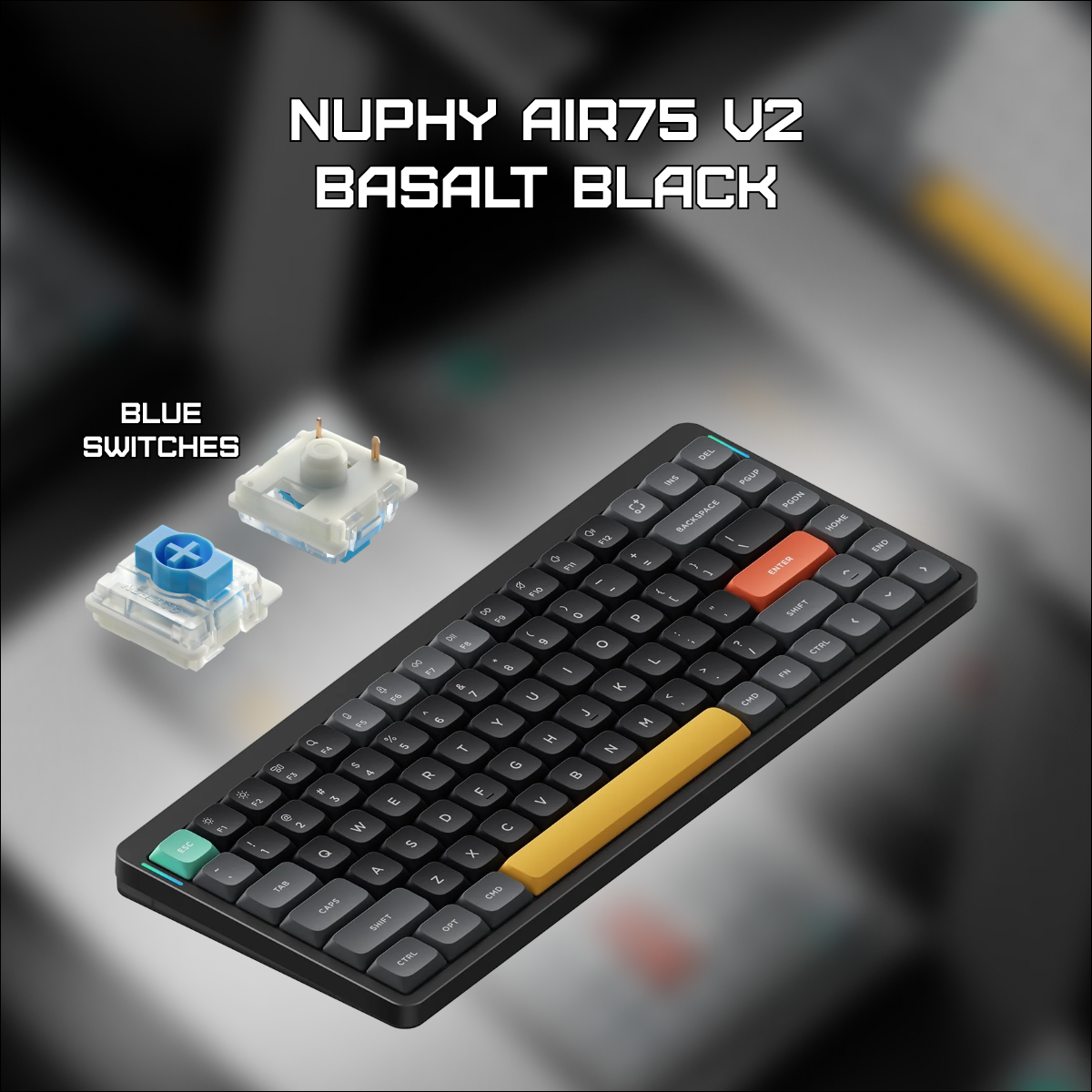 Беспроводная клавиатура Nuphy AIR75v2 Basalt Black Blue