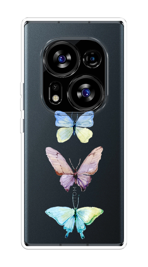 

Чехол на Tecno Phantom X2/X2 Pro "Акварельные бабочки", Бирюзовый;розовый, 303250-1