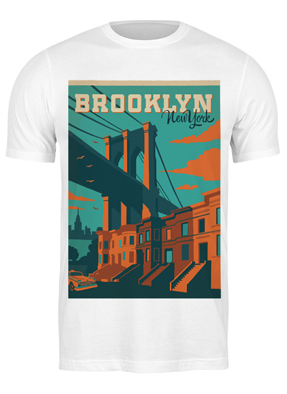 

Футболка мужская Printio Brooklyn 656101 белая L, Белый, Brooklyn 656101