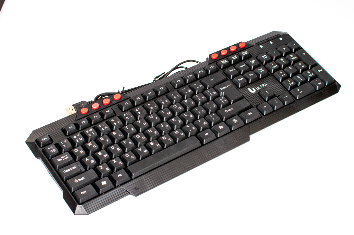 Проводная клавиатура, USB, черная, клавиши мультимедиа, карбон Pro Legend PL5852