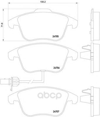 

Колодки дисковые передние с антискрип. пластинами audi a4/a5 1.8tfsi-3.2fsi/2.7td 2470601