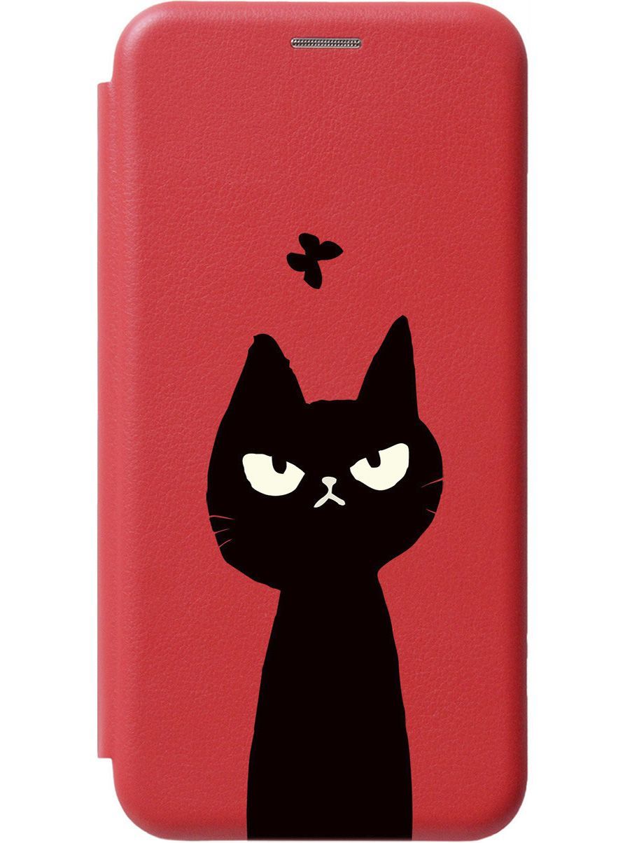 

Чехол-книжка на Xiaomi 13 "Disgruntled Cat" красный, Красный;серый, 159024