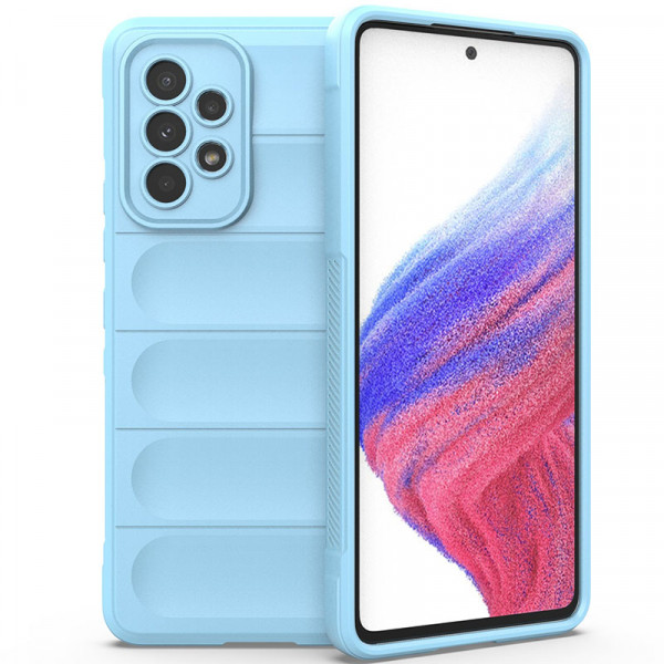 

Чехол RosCase Flex Silicone для Samsung Galaxy A53 с микрофиброй, Голубой