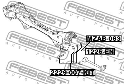 

Болт с эксцентриком ремкомплект FEBEST 2229-007-KIT