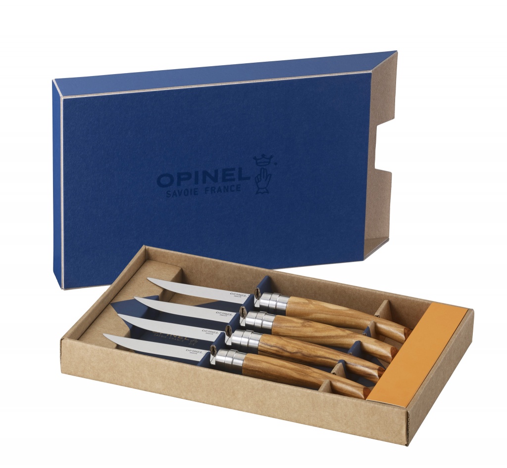 

Набор столовых ножей Opinel VRI Olive Wood из 4-х штук (нержавеющая сталь зеркальной полир
