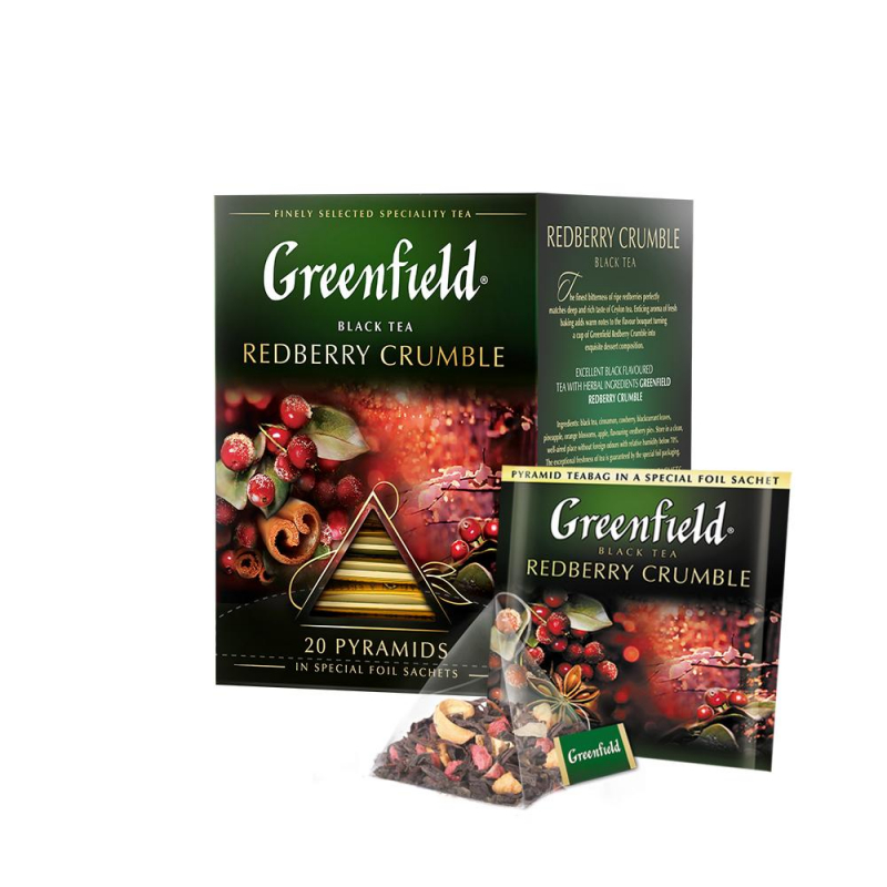 

Чай Greenfield Redberry Crumble черный фольгир. 20пак/уп 1134-08, (2шт.)