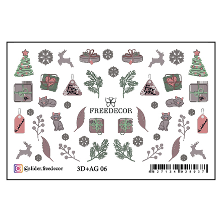 

Набор, Freedecor, 3D-слайдер «Аэрография» №006, 3 шт., Разноцветный