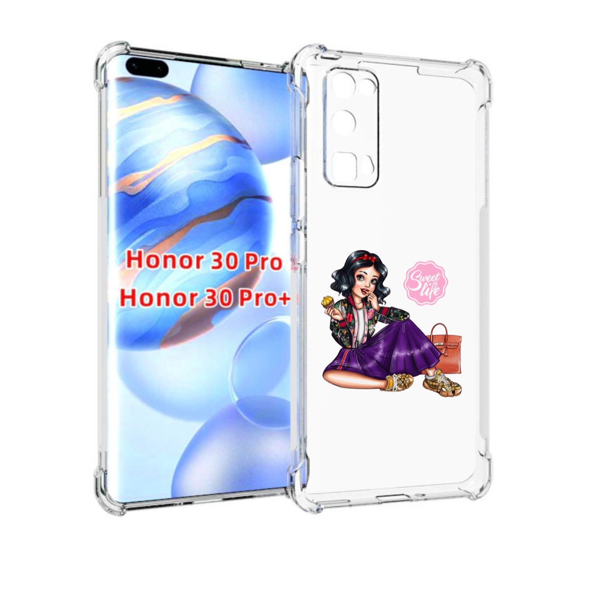 

Чехол бампер MyPads Сладкая-жизнь женский для Honor 30 Pr, Прозрачный, Tocco