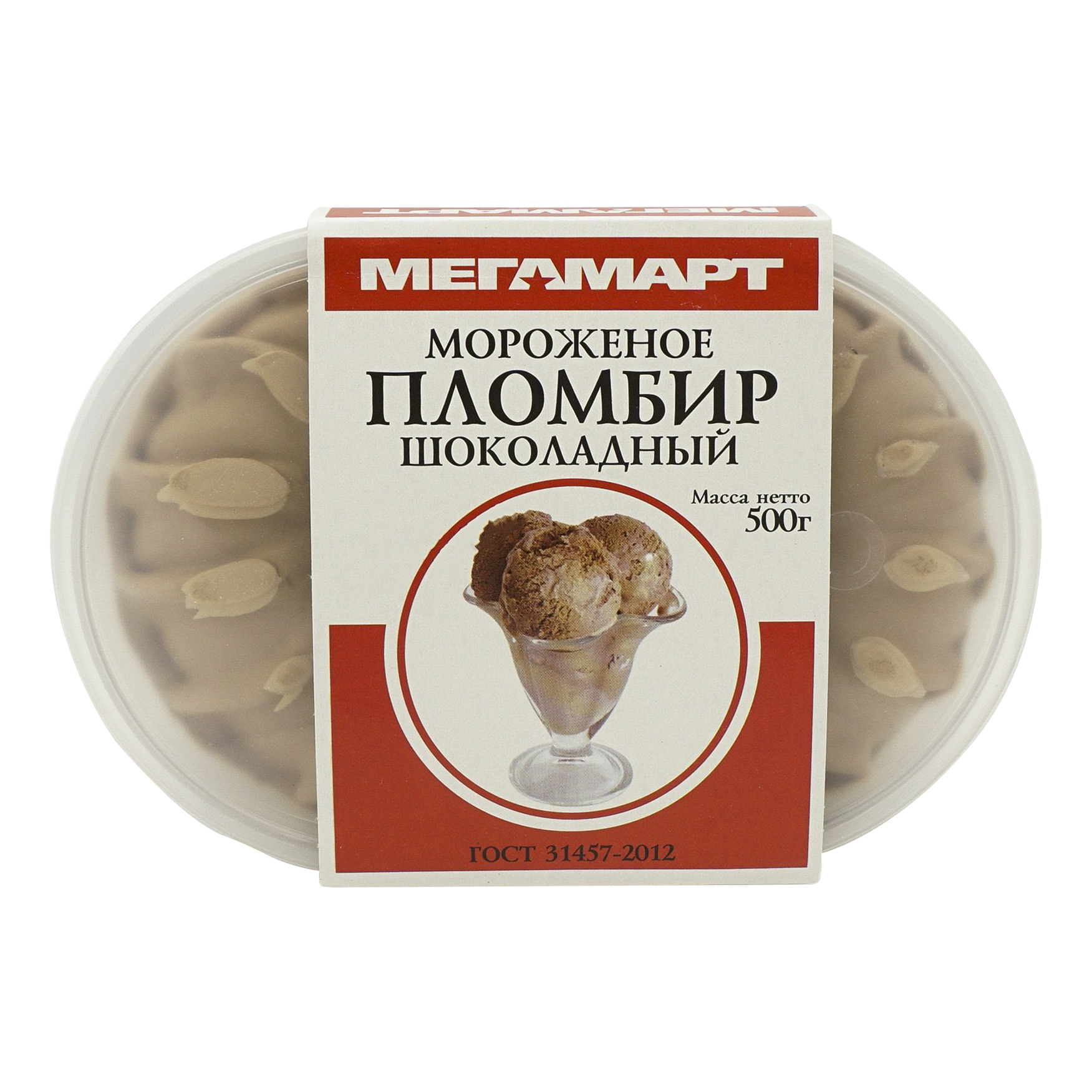 

Мороженое пломбир Мегамарт шоколадное БЗМЖ 500 г