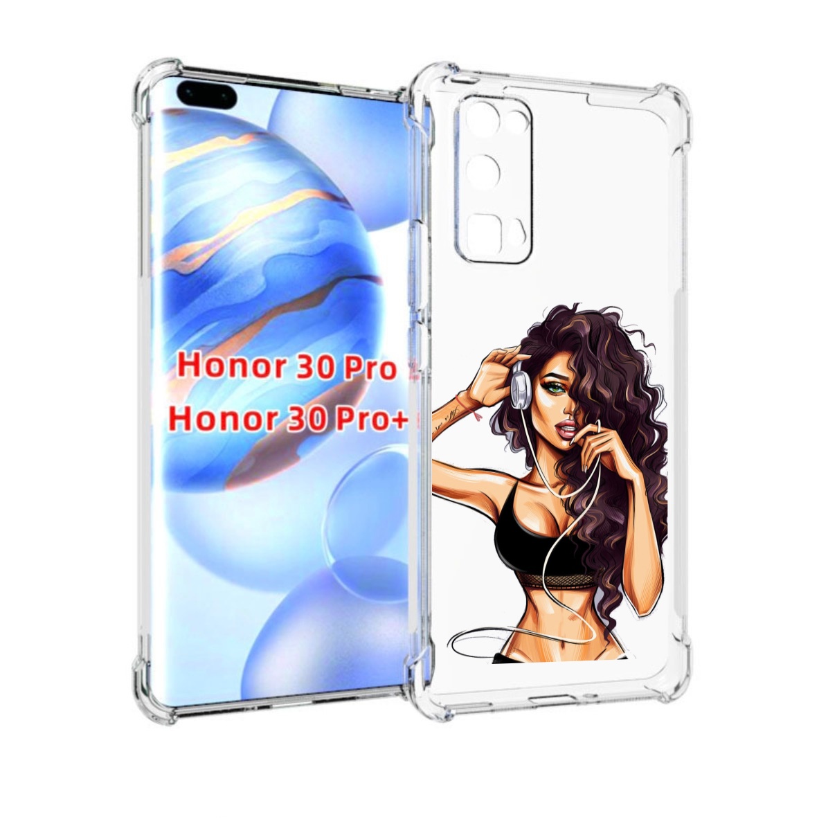 

Чехол бампер MyPads Спортивная-девушка женский для Honor, Прозрачный, Tocco